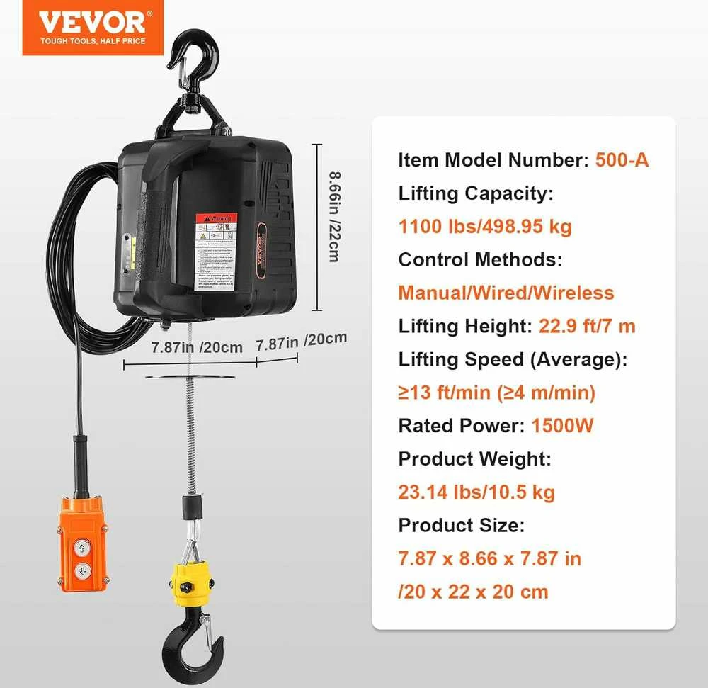 VEVOR 3-in-1 elektrinis kilnojamasis gervė