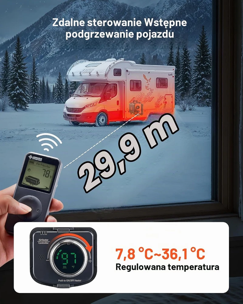 VEVOR dyzelinis oro šildytuvas 8 kW, 12 V/24 V, su LCD ekranu ir nuotoliniu valdymu, XMZ-HTB1