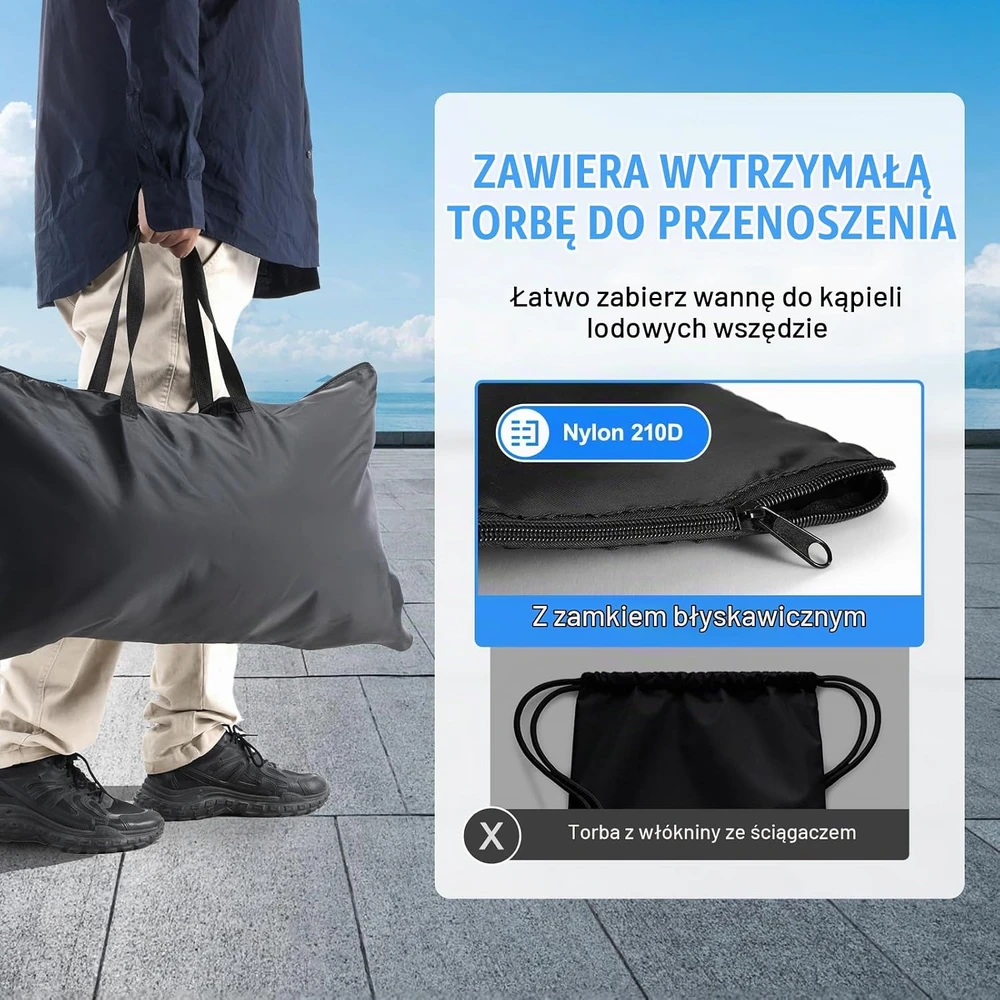VEVOR ledo vonia šalto vandens terapijai 290 l, 80 cm, JC-01