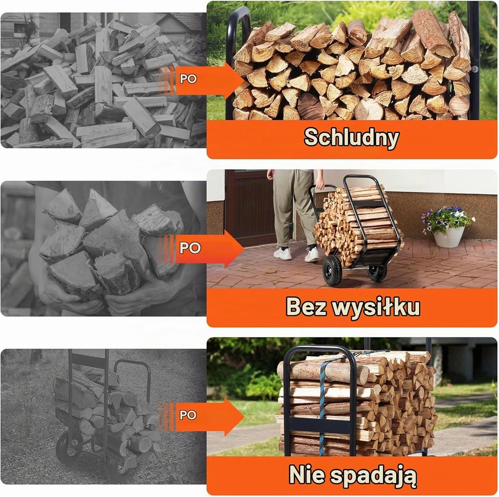 VEVOR malkų transportavimo vežimėlis 113 kg su poliuretano ratais FC1359 W/C-SYT