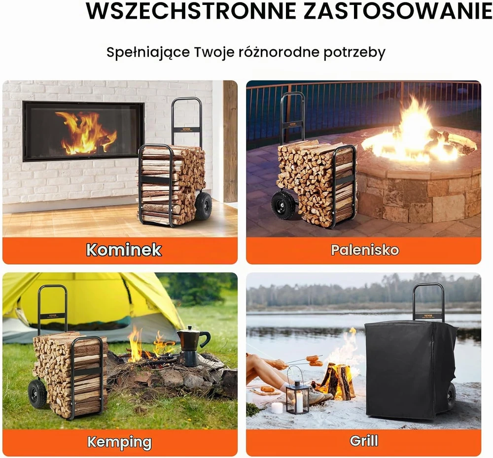 VEVOR malkų transportavimo vežimėlis 113 kg su poliuretano ratais FC1359 W/C-SYT