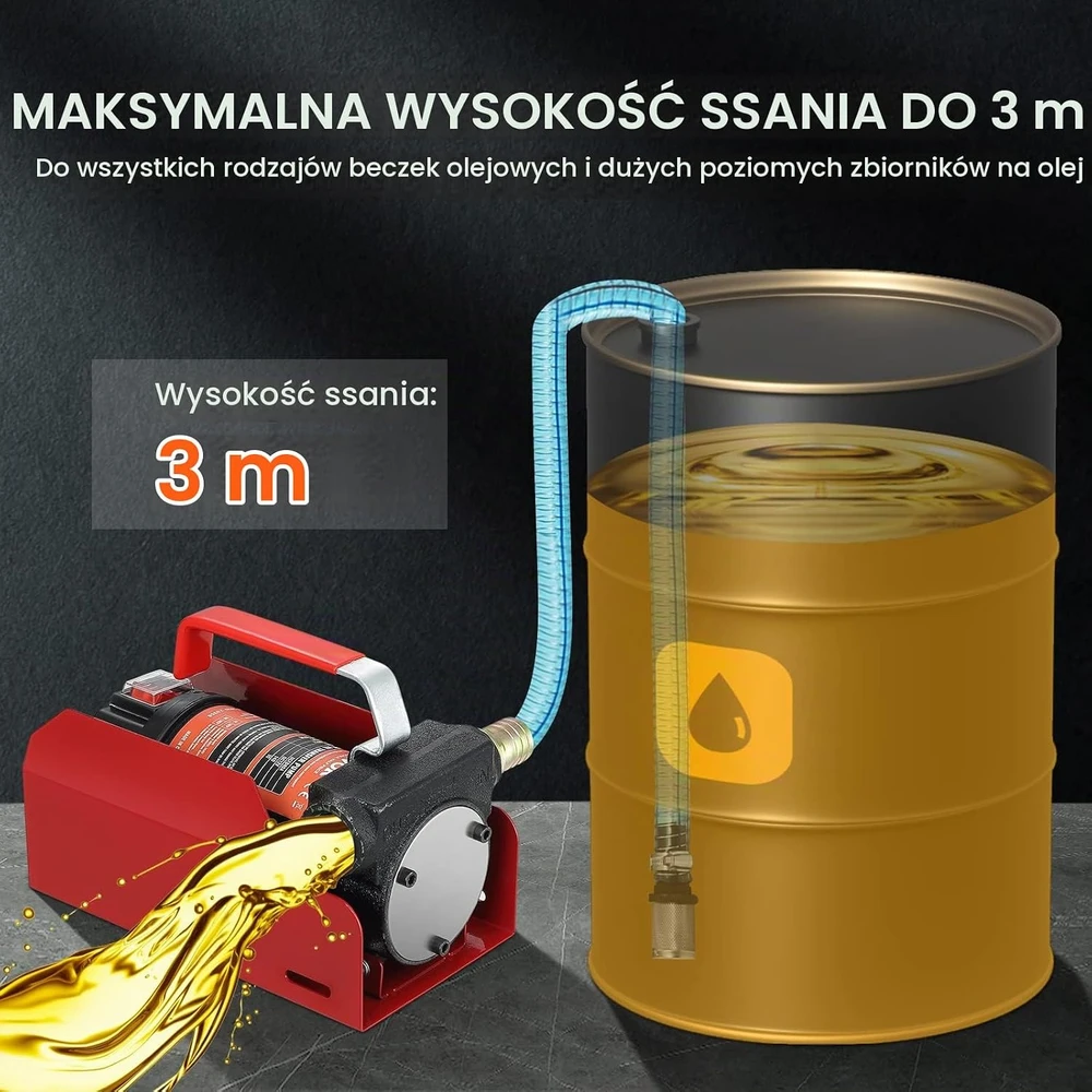 VEVOR nešiojamas dyzelino perpylimo siurblys 12 V, 37,8 l/min, DCFD40A