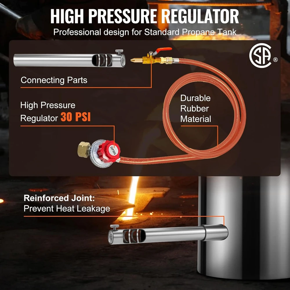 VEVOR propaninė metalo lydymo krosnis 6kg, iki 1482 °C, JHRJD06KG01A