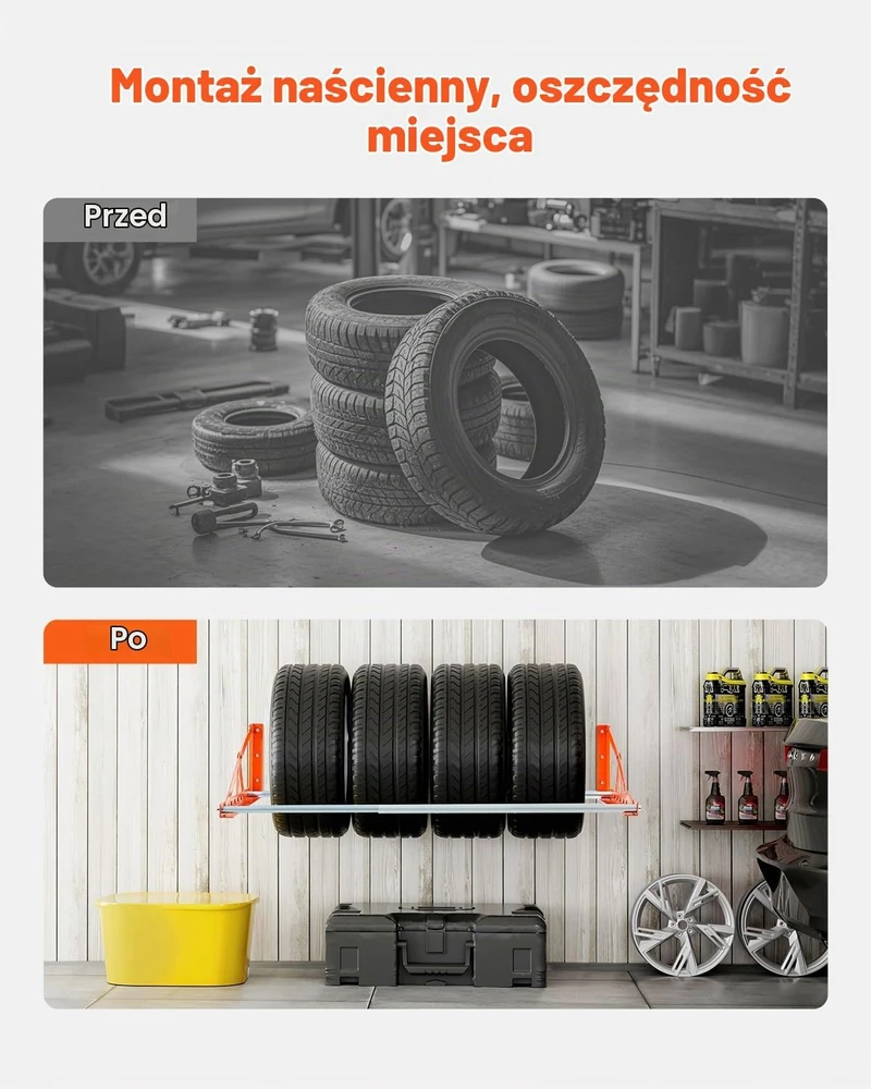 VEVOR sieninis reguliuojamas padangų laikiklis R14–R50, 79–142 cm, 181 kg, TC0519