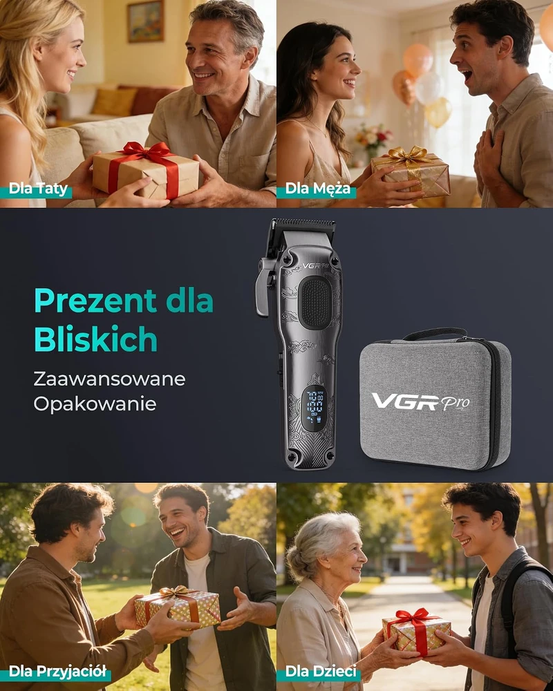 VGRPRO plaukų kirpimo mašinėlė V-007, belaidė, 7000 aps./min., USB-C