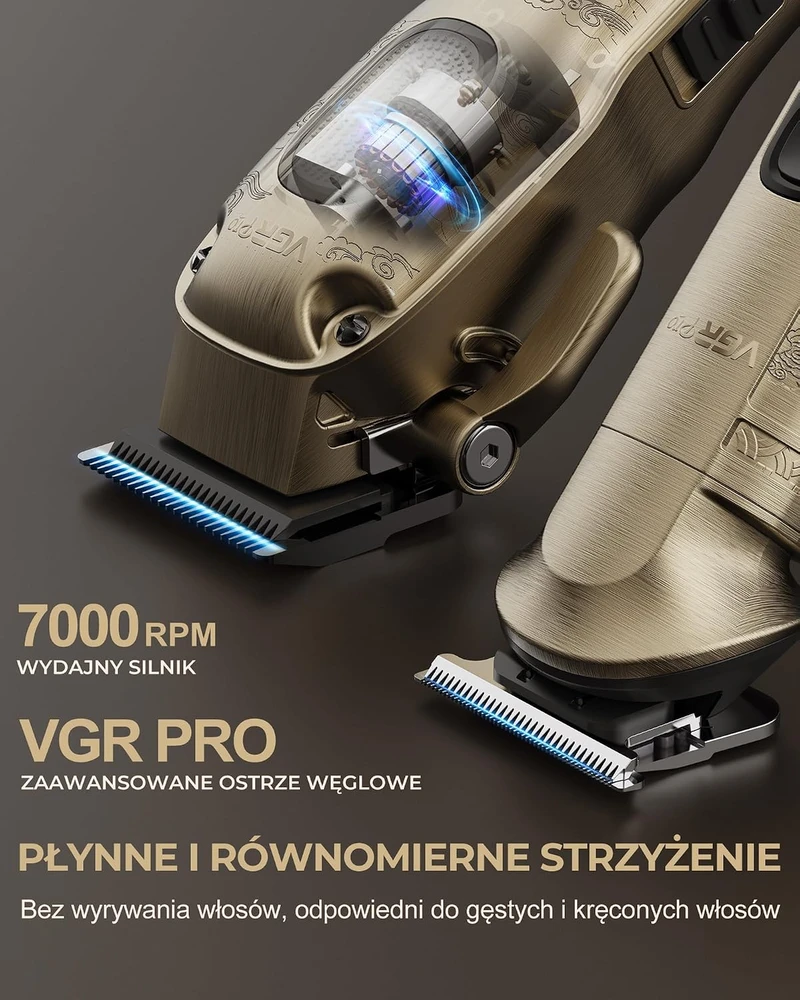 VGRPRO plaukų kirpimo mašinėlės ir trimerio rinkinys, 7000 aps./min., 240 min., V-007 V-109