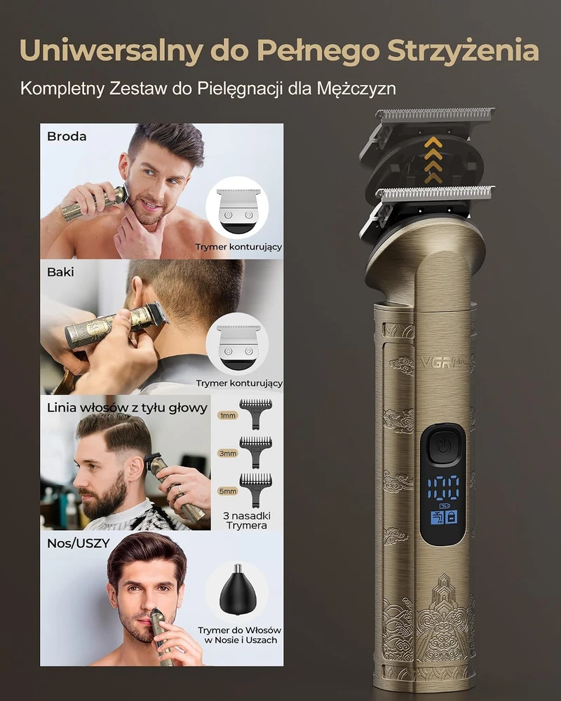 VGRPRO plaukų kirpimo mašinėlės ir trimerio rinkinys, 7000 aps./min., 240 min., V-007 V-109