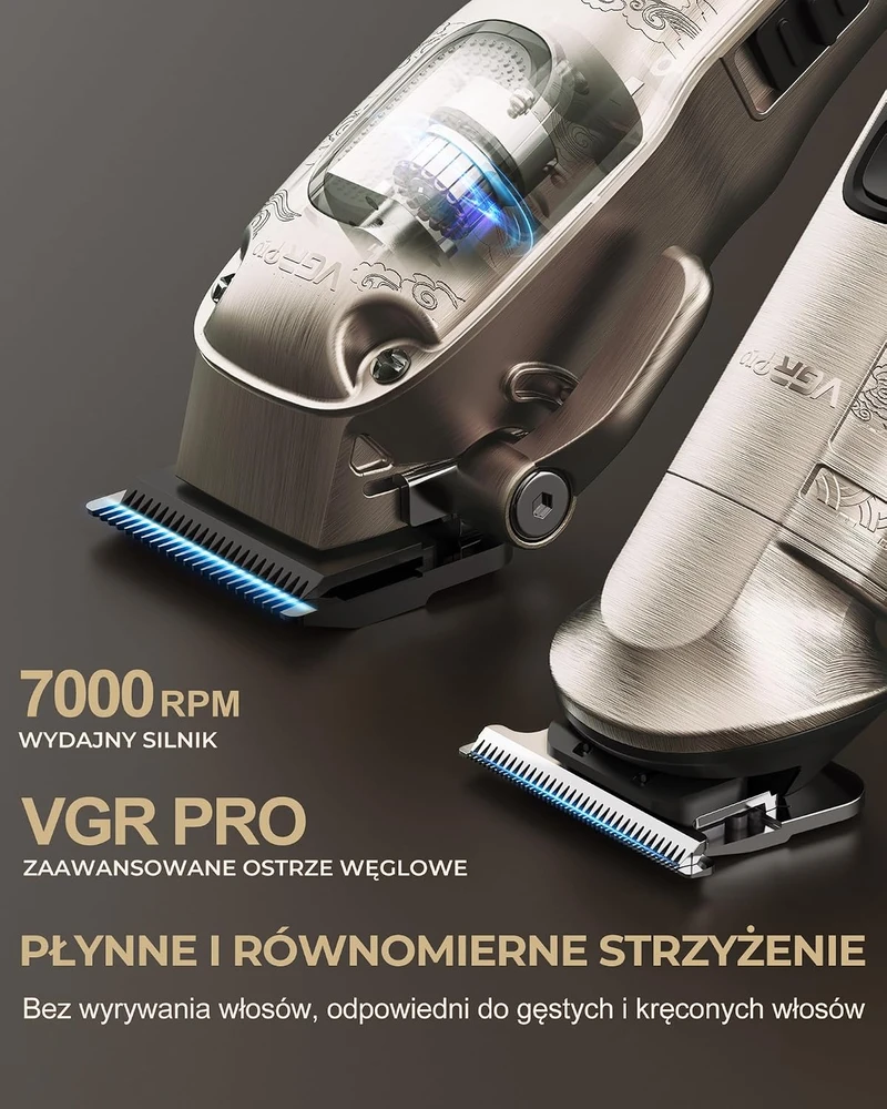 VGRPRO plaukų kirpimo mašinėlės ir trimerio rinkinys su USB-C įkrovimu V-007 V-109