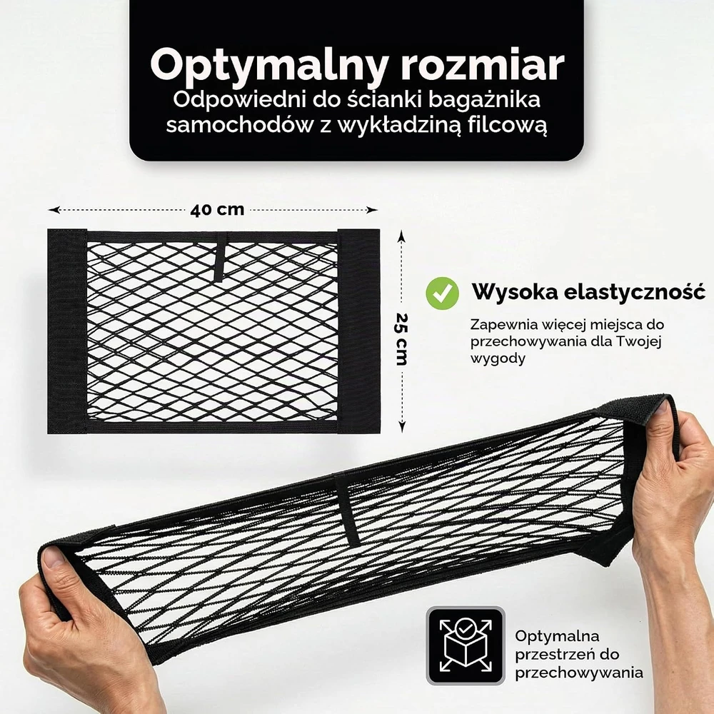 Vicera automobilio bagažinės tinklelis su lipukais 40 × 25 cm, 2 vnt., NPKT