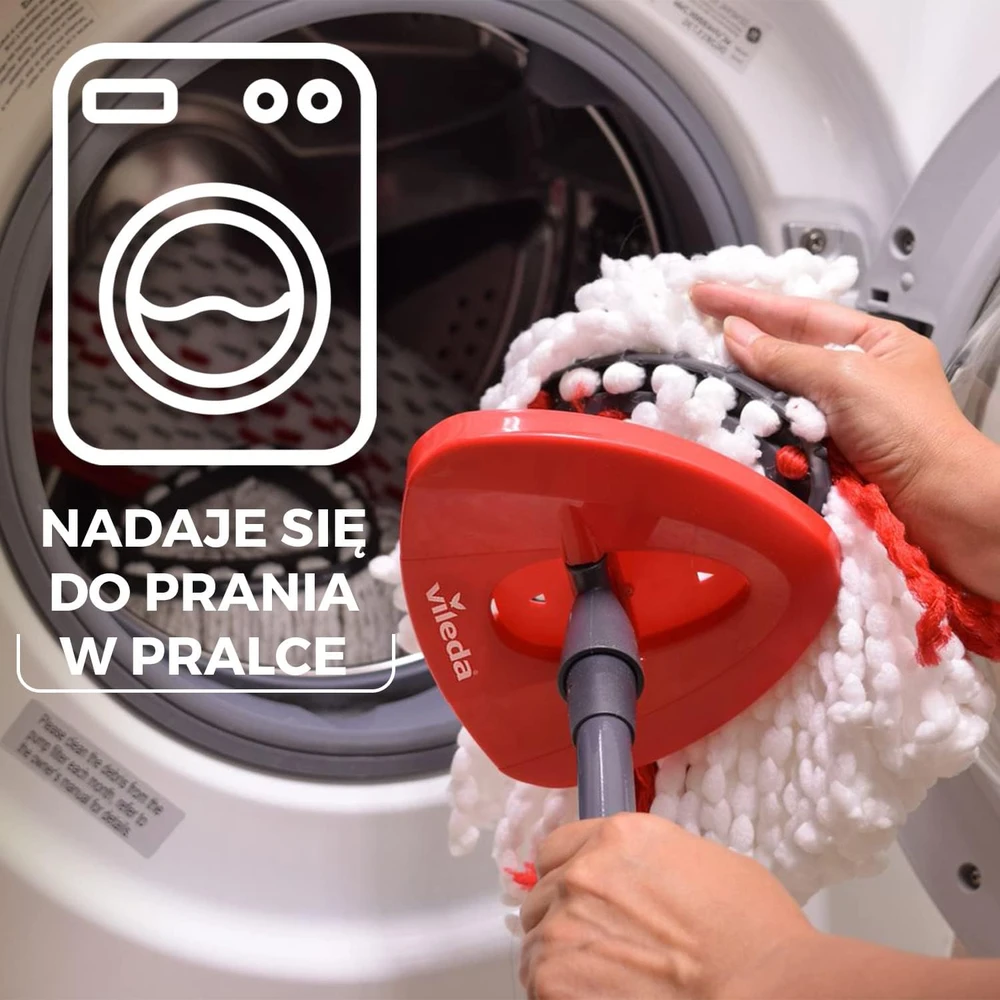 Vileda grindų valymo rinkinys su besisukančiu mopu ir mikropluošto šluoste Turbo 2in1