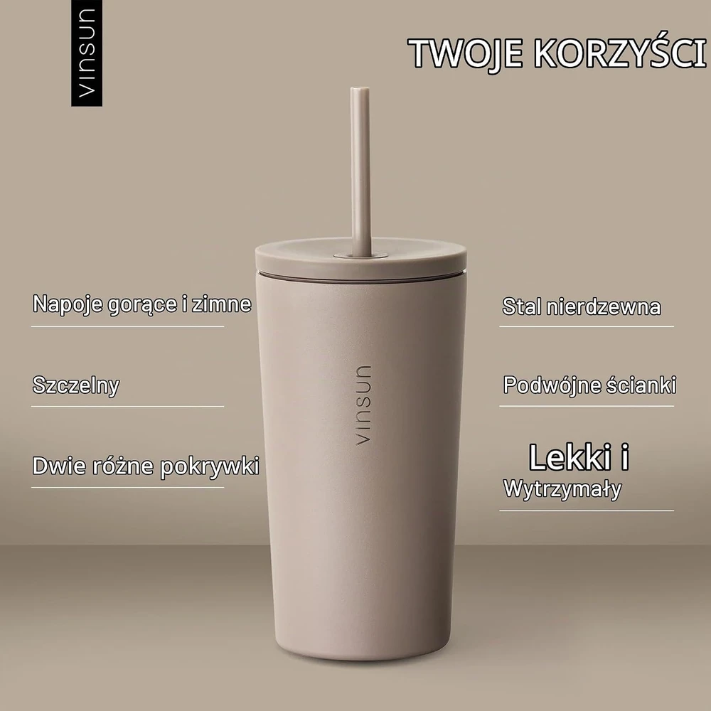 VINSUN kelioninis termo puodelis, 480 ml, VS_ST_AJ