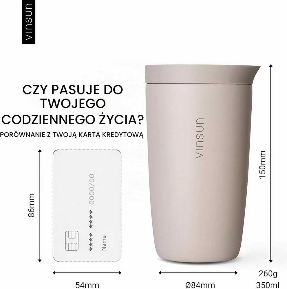VINSUN termopuodelis iš nerūdijančiojo plieno 350 ml, sandarus, VS_VM_BA