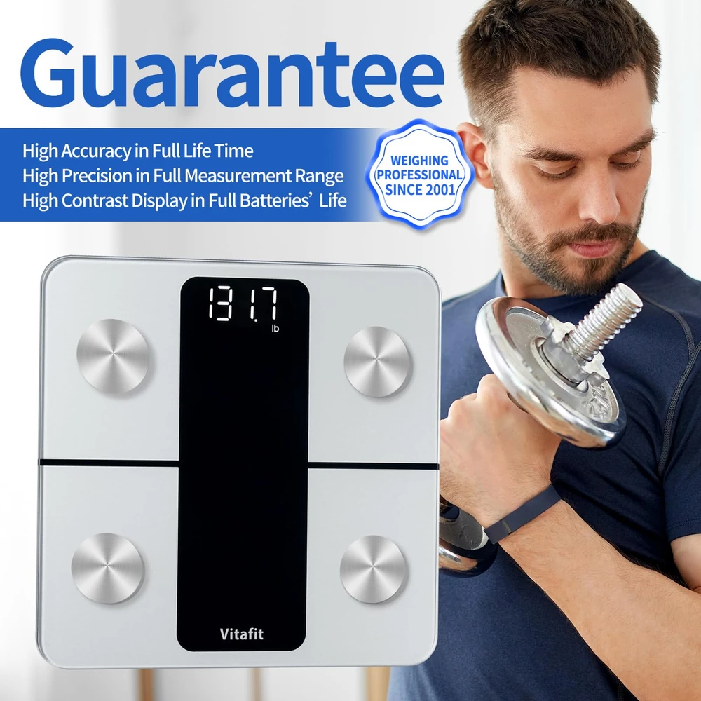 Vitafit išmaniosios kūno sudėties svarstyklės Bluetooth 182 kg, modelis VT7018