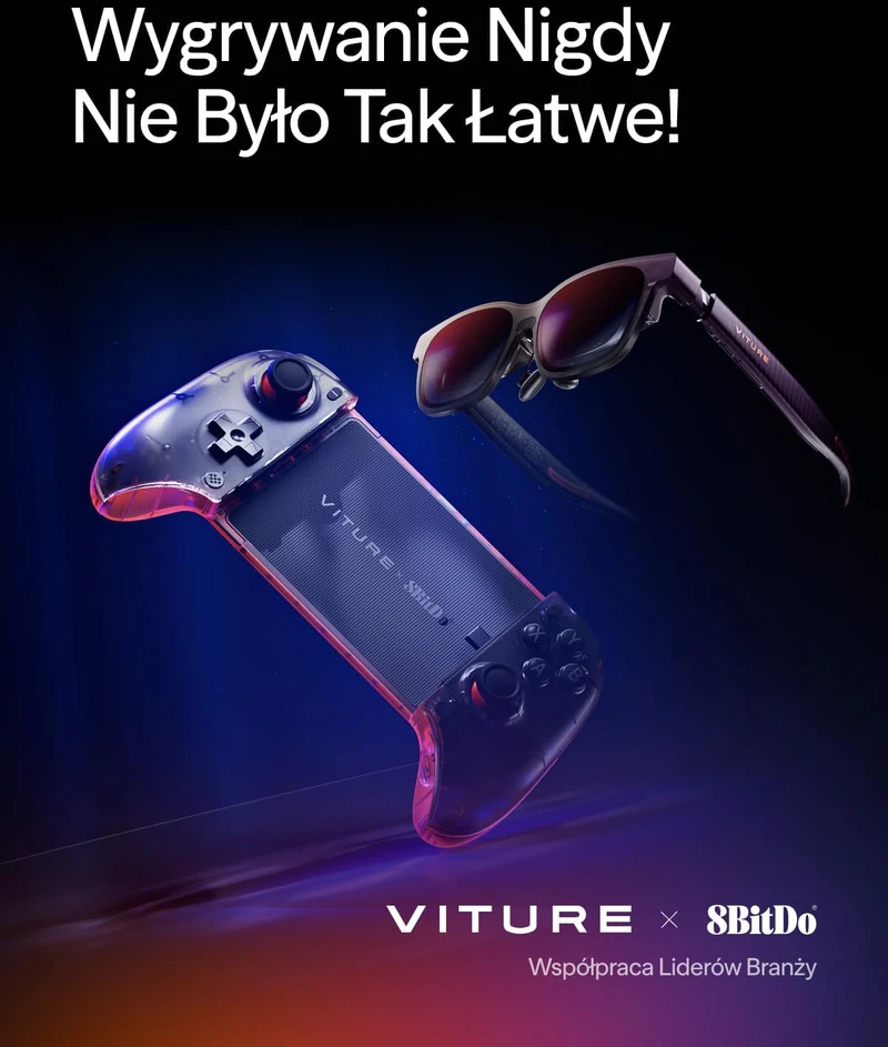 VITURE mobilusis žaidimų valdiklis su Hall Effect svirtimis, USB-C, 8BitDo, belaidis, skirtas XR akiniams
