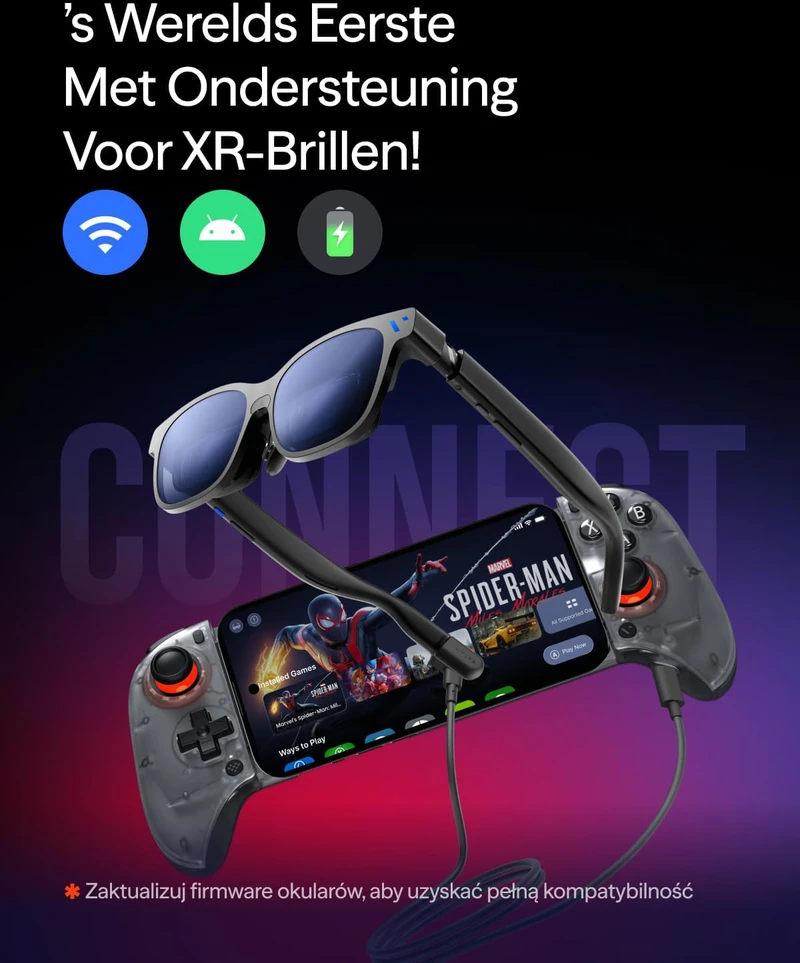 VITURE mobilusis žaidimų valdiklis su Hall Effect svirtimis, USB-C, 8BitDo, belaidis, skirtas XR akiniams