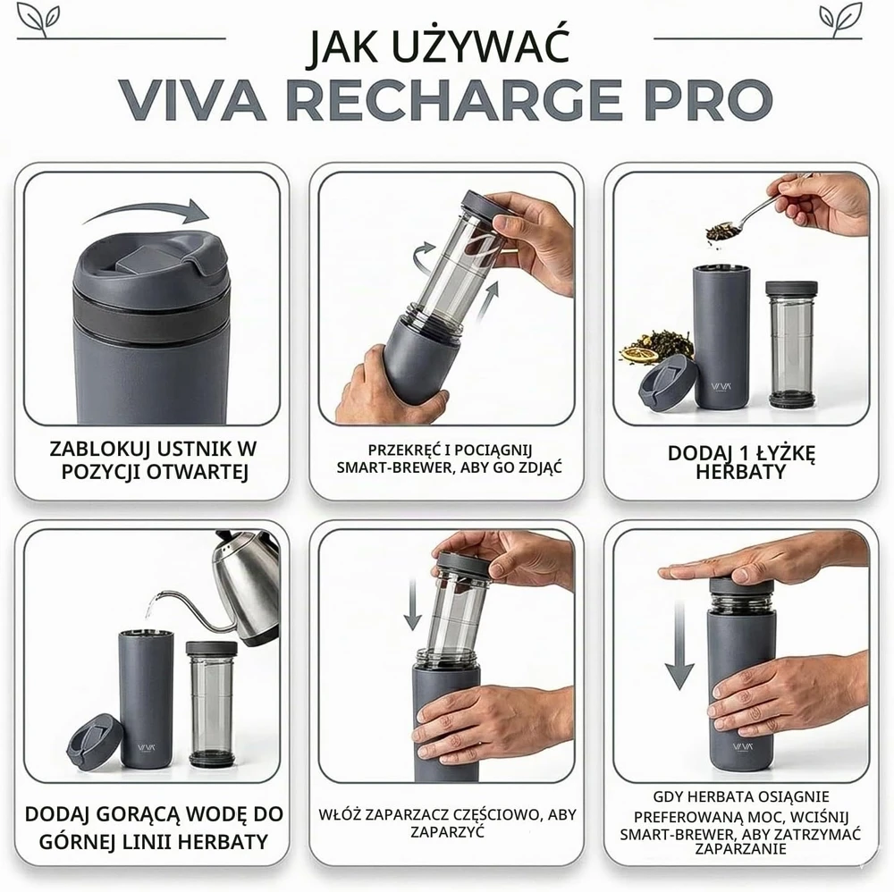 Viva Scandinavia termopuodelis su kavos ir arbatos filtru 460 ml Recharge V82045