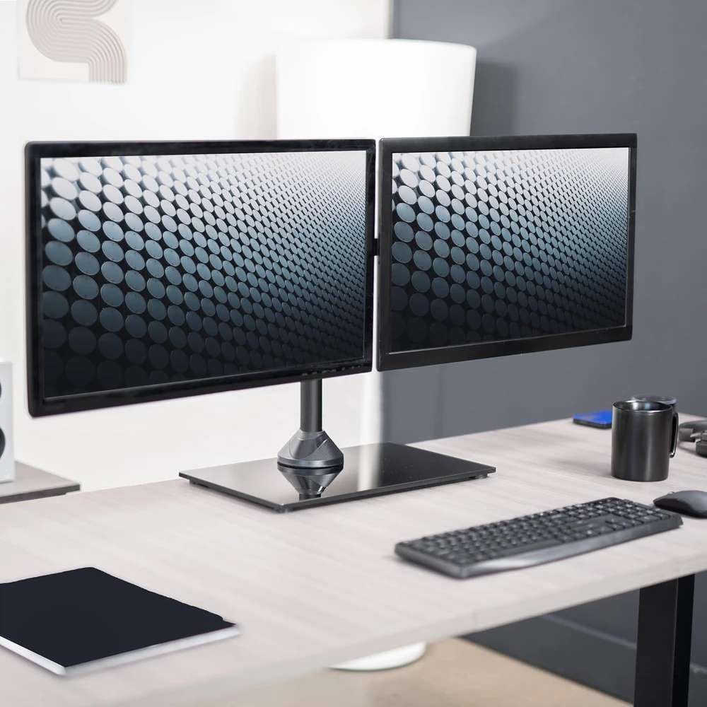 VIVO dvigubas monitorių stovas iki 32 colių ekranams, 10 kg, STAND-V002FG