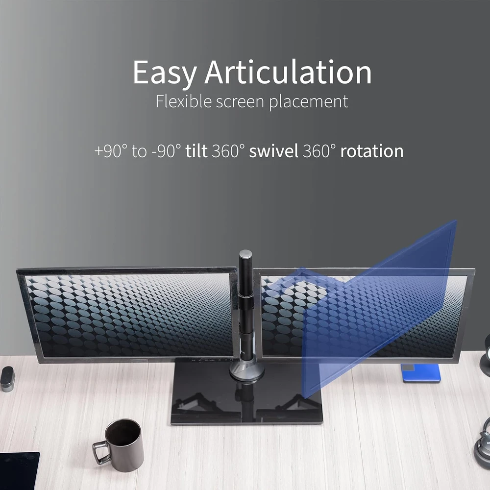 VIVO dvigubas monitorių stovas iki 32 colių ekranams, 10 kg, STAND-V002FG
