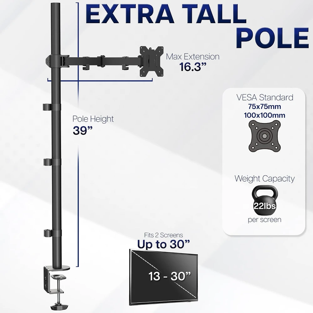 VIVO monitoriaus laikiklis 13–32 col., iki 10 kg, 99 cm STAND-V011