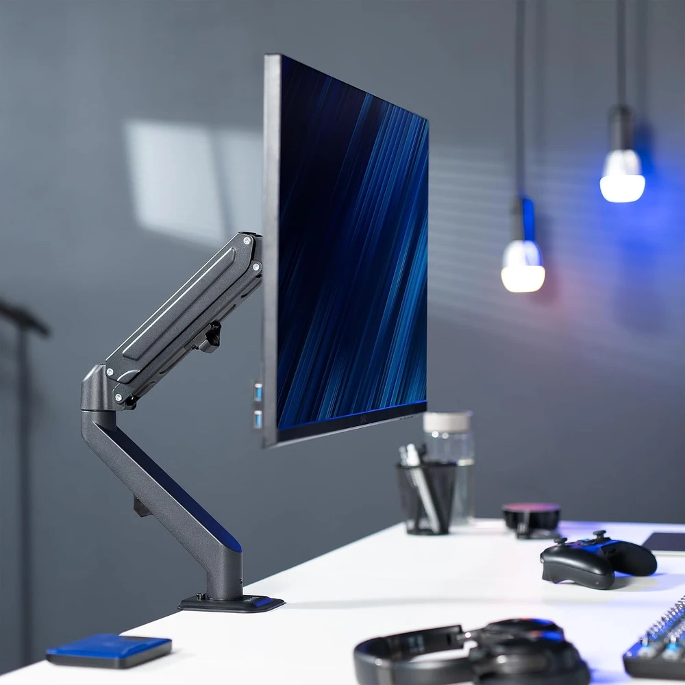 VIVO vieno monitoriaus stalo laikiklis su spyruokline svirtimi 17–27 col., VESA 100 × 100, STAND-V101O