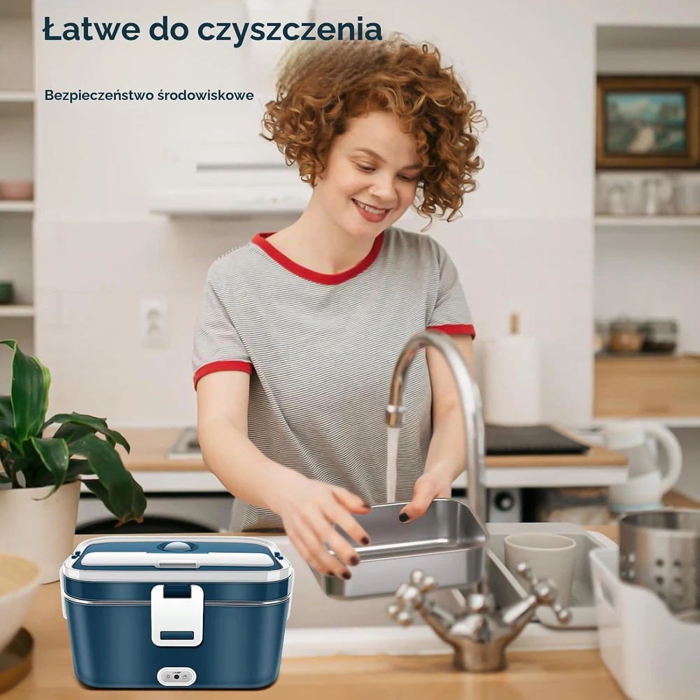VIYSPNV elektrinė pietų dėžutė automobiliui ir biurui, 1,8 l, 120 W