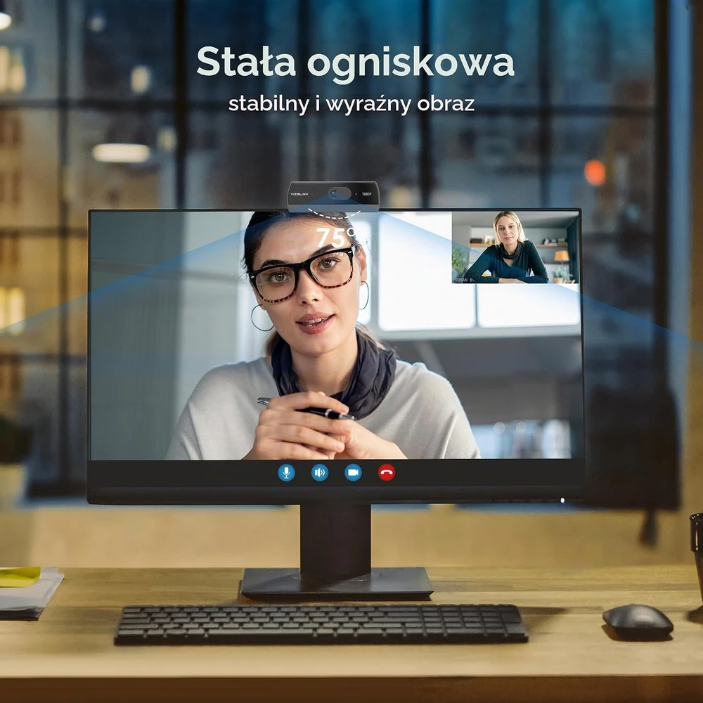 VIZOLINK internetinė kamera Full HD 1080p 30 fps su dvigubu mikrofonu W2N