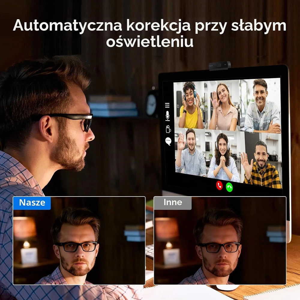 VIZOLINK internetinė kamera Full HD 1080p 30 fps su dvigubu mikrofonu W2N