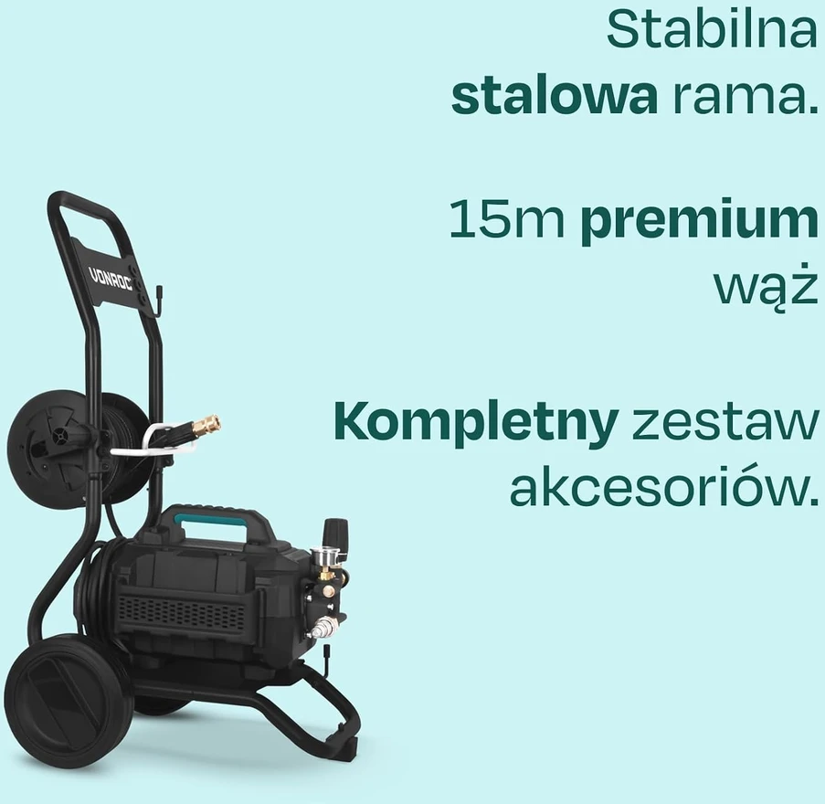 VONROC aukšto slėgio plovimo įrenginys 2500 W 180 bar 15 m žarna PRO V25-3