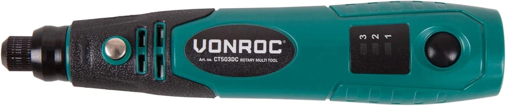 VONROC daugiafunkcinis įrankis 4 V, 3 greičiai, belaidis, 31 priedas, CT503DC