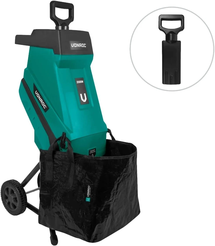 VONROC sodo smulkintuvas 2500 W, iki 45 mm šakų, su 45 l surinkimo maišu GS502AC