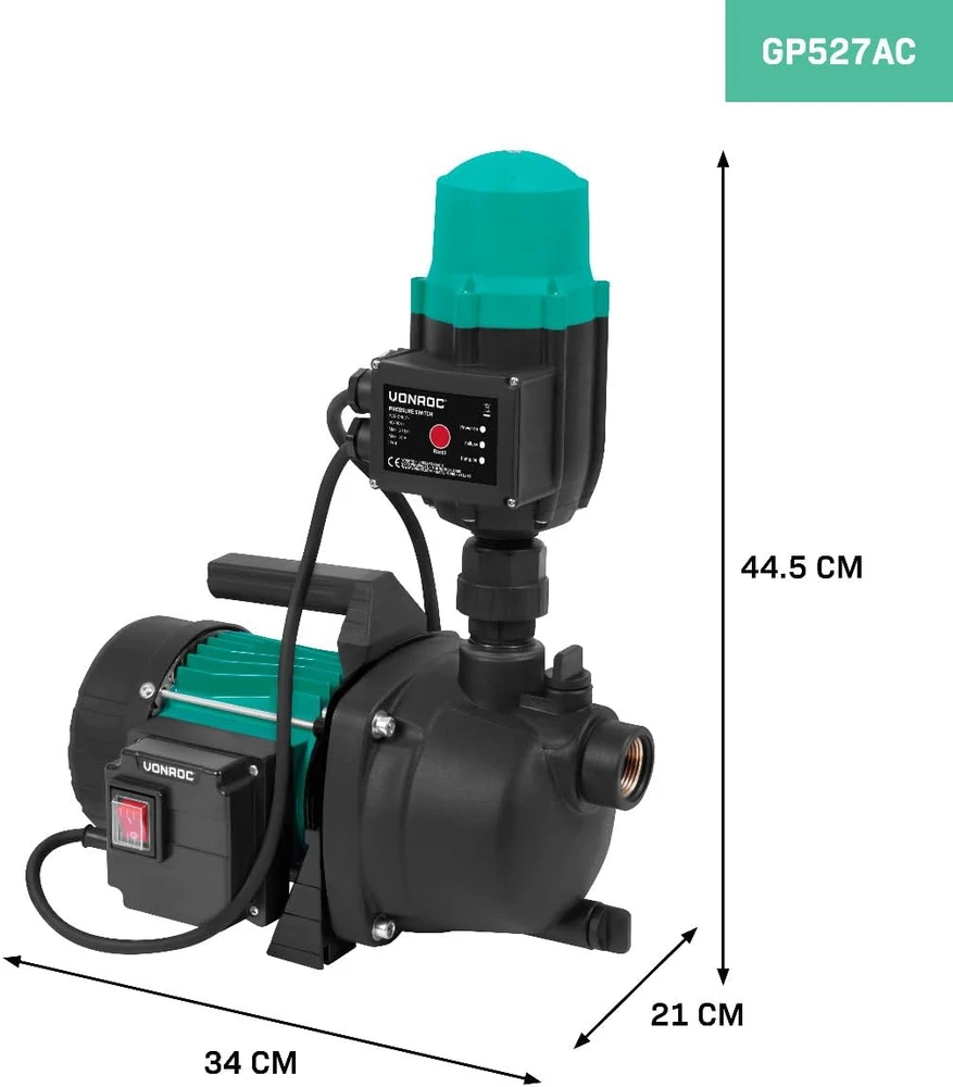 Vonroc sodo vandens siurblys 800 W, 3300 l/h, 4,4 bar, nerūdijančio plieno korpusas, GP500