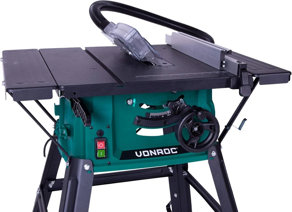 VONROC stalinė diskinė pjūklas 1500 W, 210 mm, 40 dantų, reguliuojama stalo dalis, TS501AC