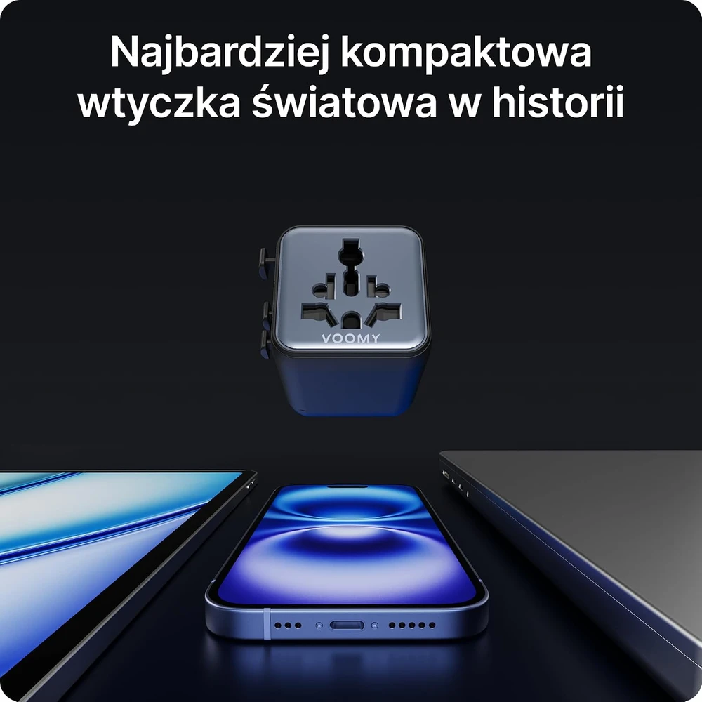 Voomy universalus kelioninis elektros lizdo adapteris 2500 W, 170+ šalių, Y601