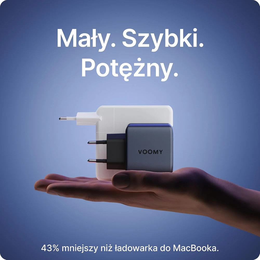 Voomy USB-C GaN įkroviklis 65 W su 2 USB-C ir USB-A jungtimis M6