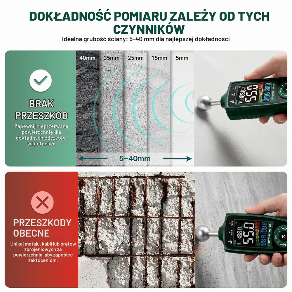 VORKIN bekontaktis drėgmės matuoklis medienai ir statybinėms medžiagoms MM01