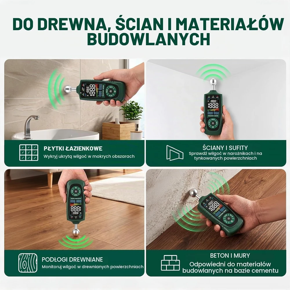 VORKIN bekontaktis drėgmės matuoklis medienai ir statybinėms medžiagoms MM01