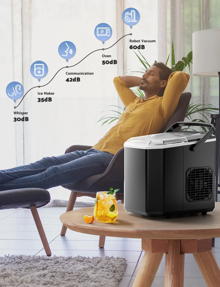 Vpcok Direct ledo kubelių gaminimo aparatas, 12 kg per 24 val., 1,5 l talpa, HZB-12/G