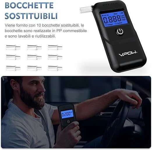 VPOW Alkotesteris su LCD ekranu