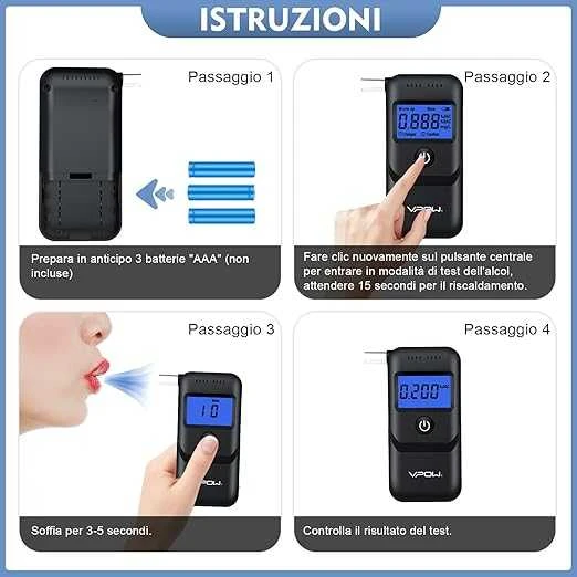 VPOW Alkotesteris su LCD ekranu