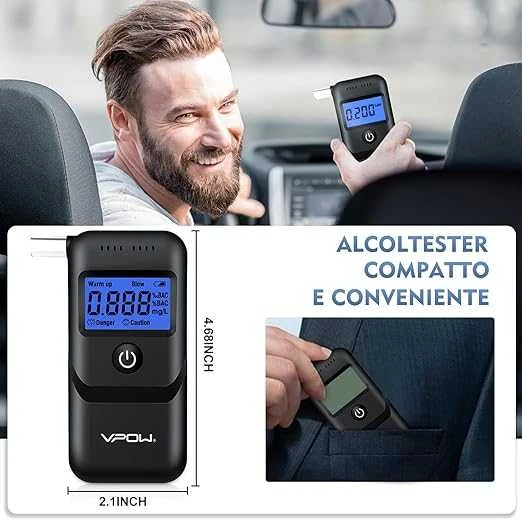VPOW Alkotesteris su LCD ekranu