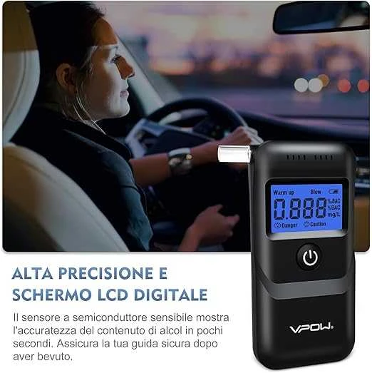 VPOW Alkotesteris su LCD ekranu