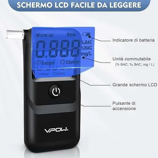 VPOW Alkotesteris su LCD ekranu