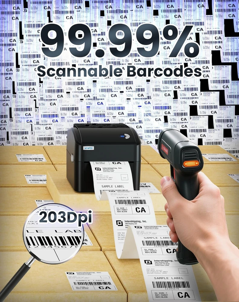vretti etikečių spausdintuvas Bluetooth, terminis, 203 dpi, USB/Bluetooth ryšys, 420B
