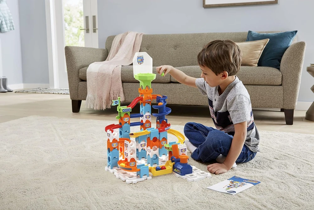 VTech Marble Rush rutuliukų trasa S100, 61 detalė ir 5 rutuliukai, modelis 503649