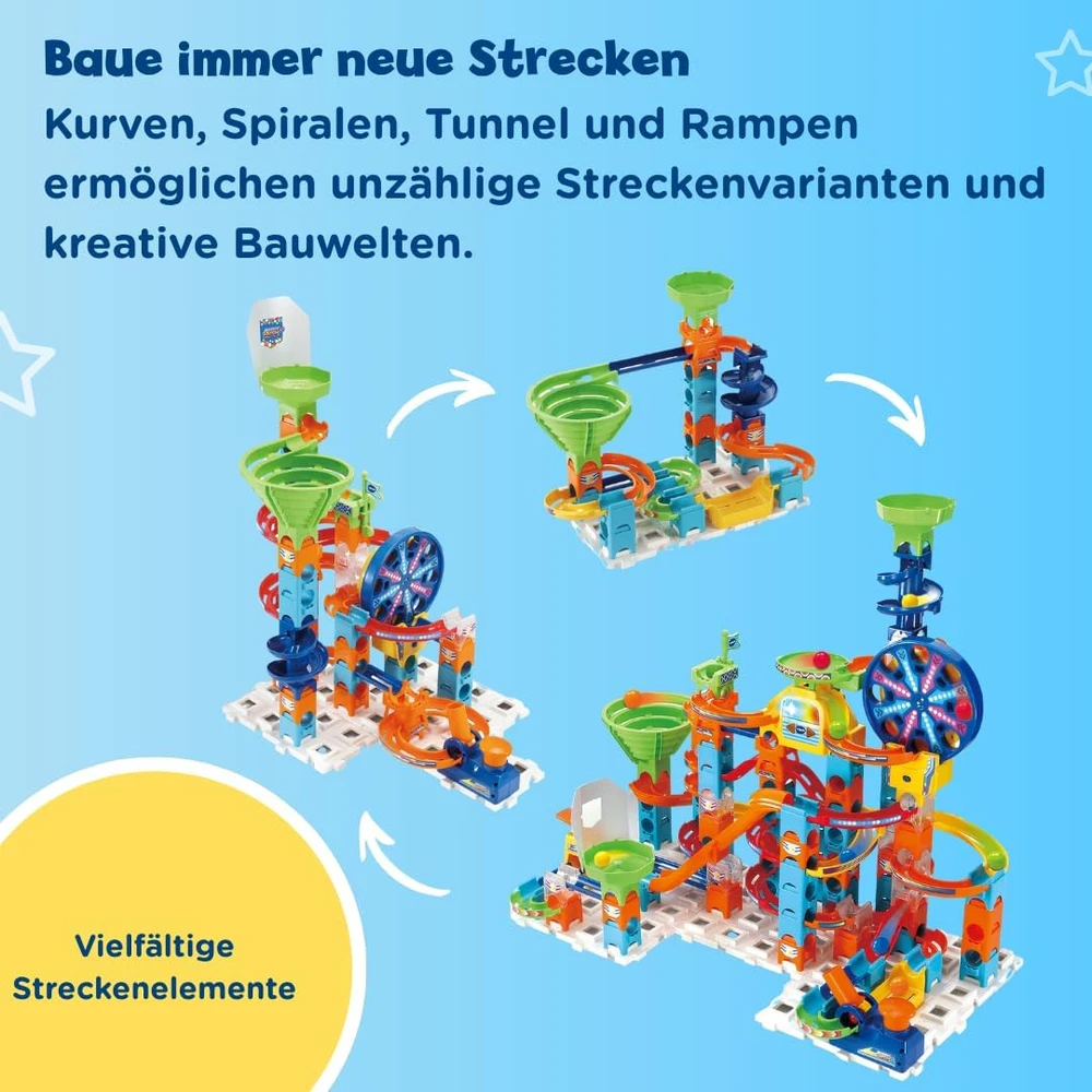 VTech Marble Rush Ultimate elektroninis rutuliukų takelis su 135 detalėmis, 4–12 m., 80-542349