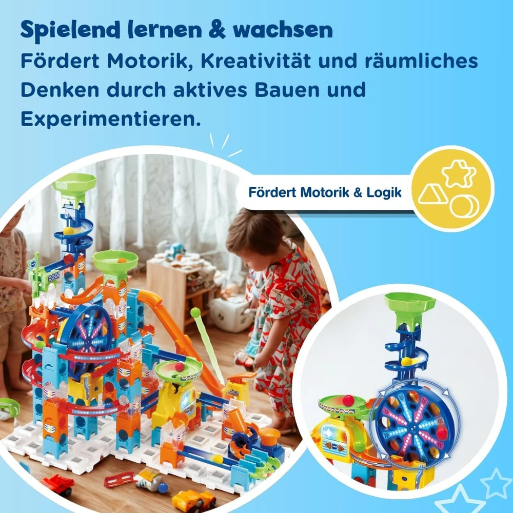 VTech Marble Rush Ultimate elektroninis rutuliukų takelis su 135 detalėmis, 4–12 m., 80-542349