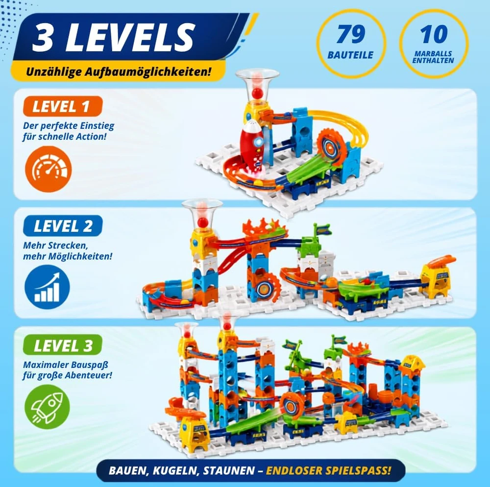 VTech rutuliukų trasa Marble Rush Rocket Set M100 su garso efektais, nuo 4 metų, 80-542249
