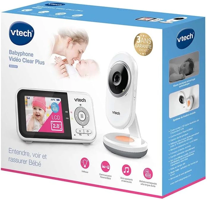 VTech vaizdo auklė su 2,8 col. IPS ekranu, naktiniu matymu ir interkomu BM3254