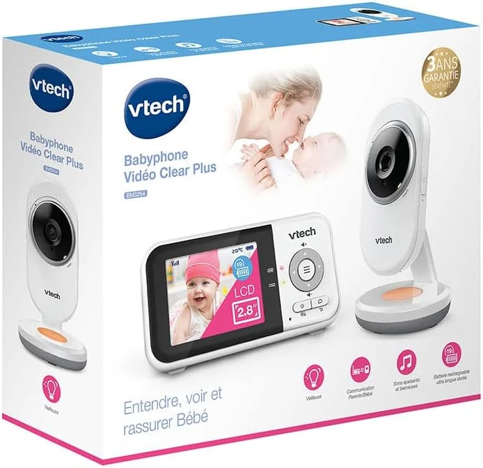 VTech vaizdo auklė su 2,8 col. IPS ekranu, naktiniu matymu ir interkomu BM3254