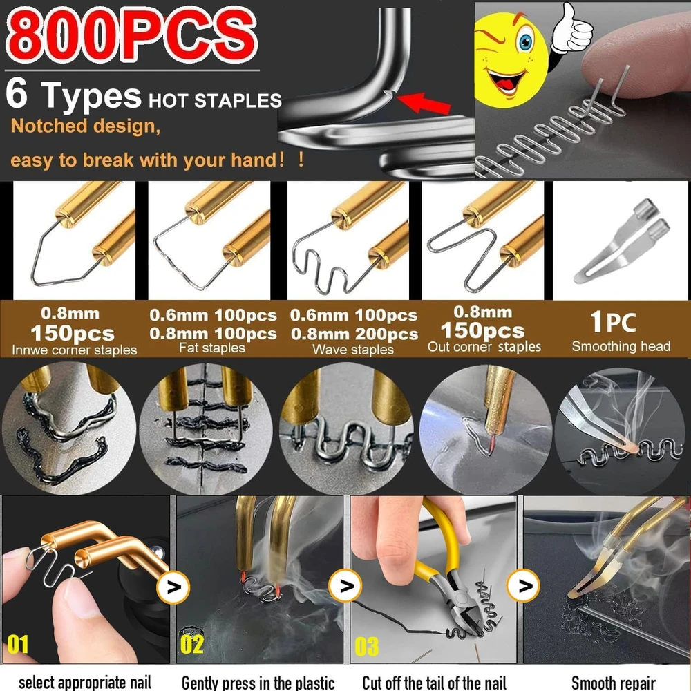VTSHENY plastikų suvirinimo aparatas 220 W, 400 °C, 800 kabių, H-220W
